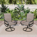 Sophia & William Patio Dining Chairs Metal Swivel Chairs Padded Textilene Set of 2 Outdoor Furniture for Lawn Garden Backyard We