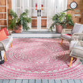 SAFAVIEH Courtyard Collection 80.4 x 80.4 Light Grey/Fuchsia CY8734 Indoor/ Outdoor Waterproof Easy Cleaning Patio Backyard Mudr
