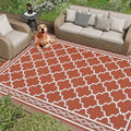 Garvee Outdoor Rug 9x12 Waterproof for Patio Clearance,Large Plastic Straw Mat for Camping,Porch,RV,Reversible Rugs for Deck Ent