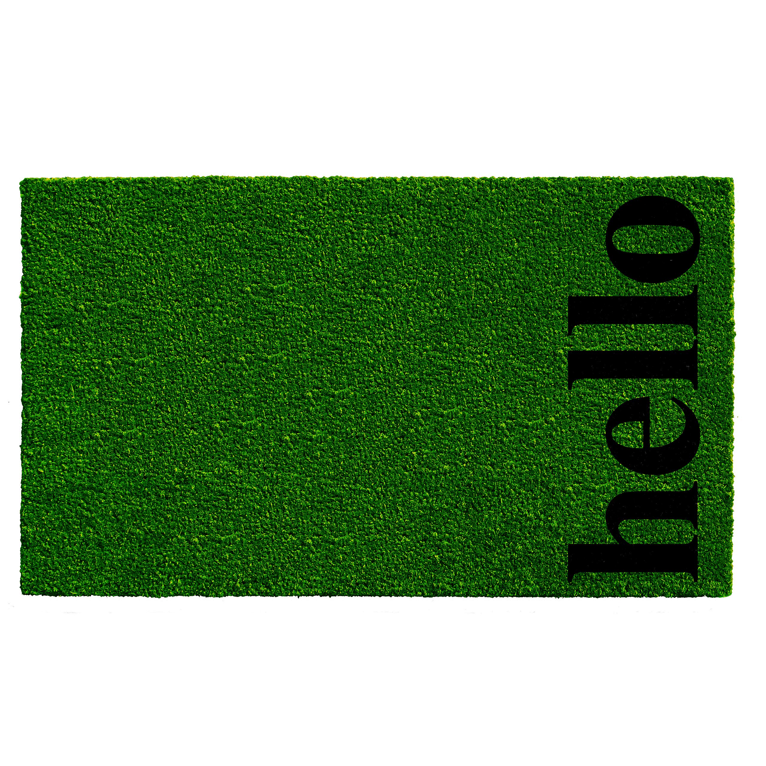 Calloway Mills 102662436GBB Vertical Hello Doormat, Green/Black, 24 x 36