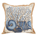 SARO LIFESTYLE Neptunian Collection Cotton Throw Pillow, 20, Seashells