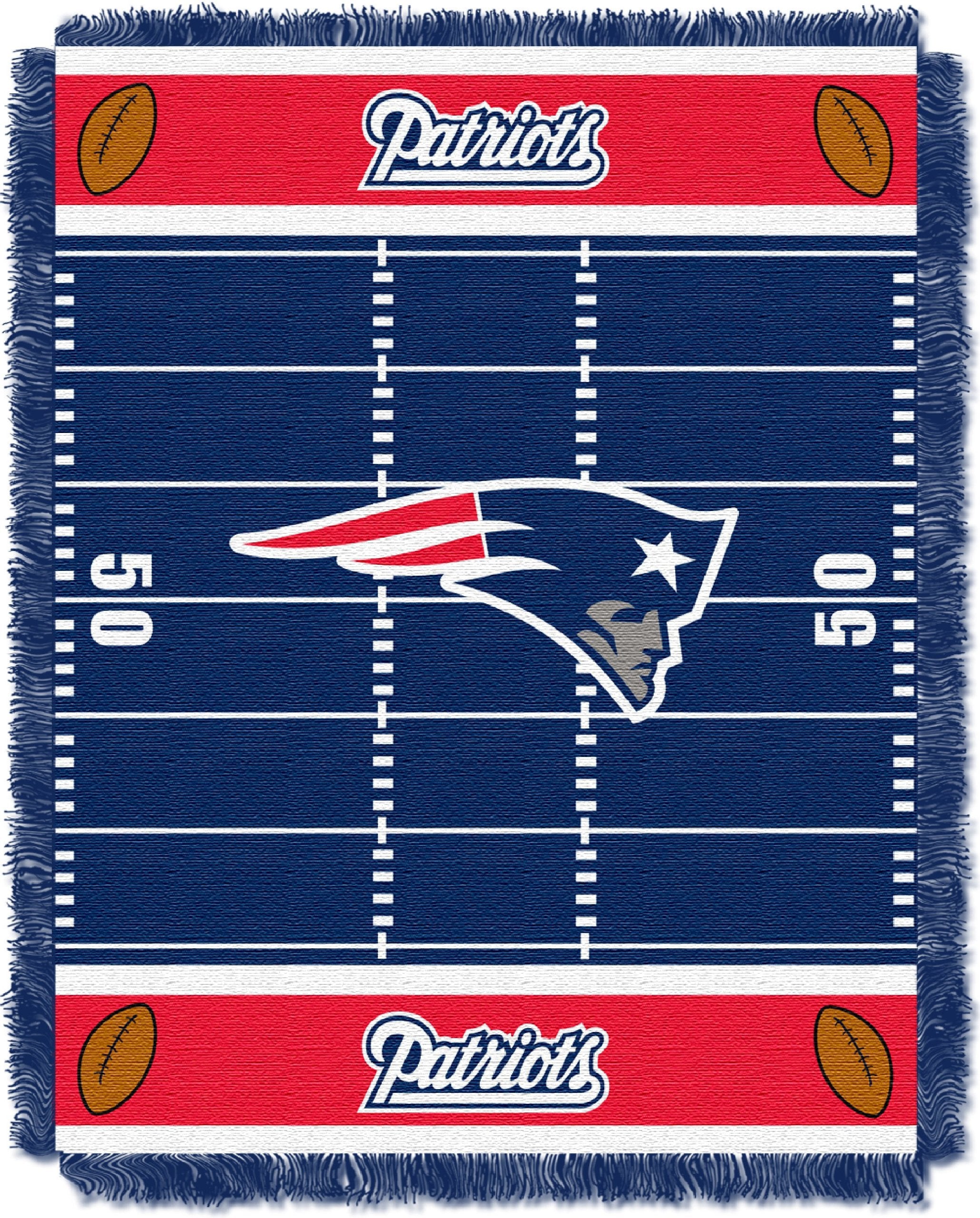 Northwest Officially Licensed NFL New England Patriots Field Woven Jacquard Baby Throw Blanket, 36 x 46, Multi Color