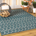 JONATHAN Y SMB108C-14 Ourika Moroccan Geometric Textured Weave Teal/Gray 10 ft. x 14 ft. Indoor/Outdoor Area Rug, Pet Friendly, 
