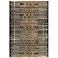 Liora Manne Marina Low Profile Durable Indoor/Outdoor Woven Rug- Tribal Stripe Black 66 x 94