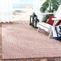 SAFAVIEH Courtyard Collection Area Rug - 4 Square, Red & Beige, Non-Shedding & Easy Care, Indoor/Outdoor & Washable-Ideal for P
