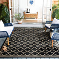 SAFAVIEH Courtyard Collection 8 x 10 Black/Beige CY6918 Trellis Indoor-Outdoor Waterproof Easy-Cleaning Patio Backyard Mudroom