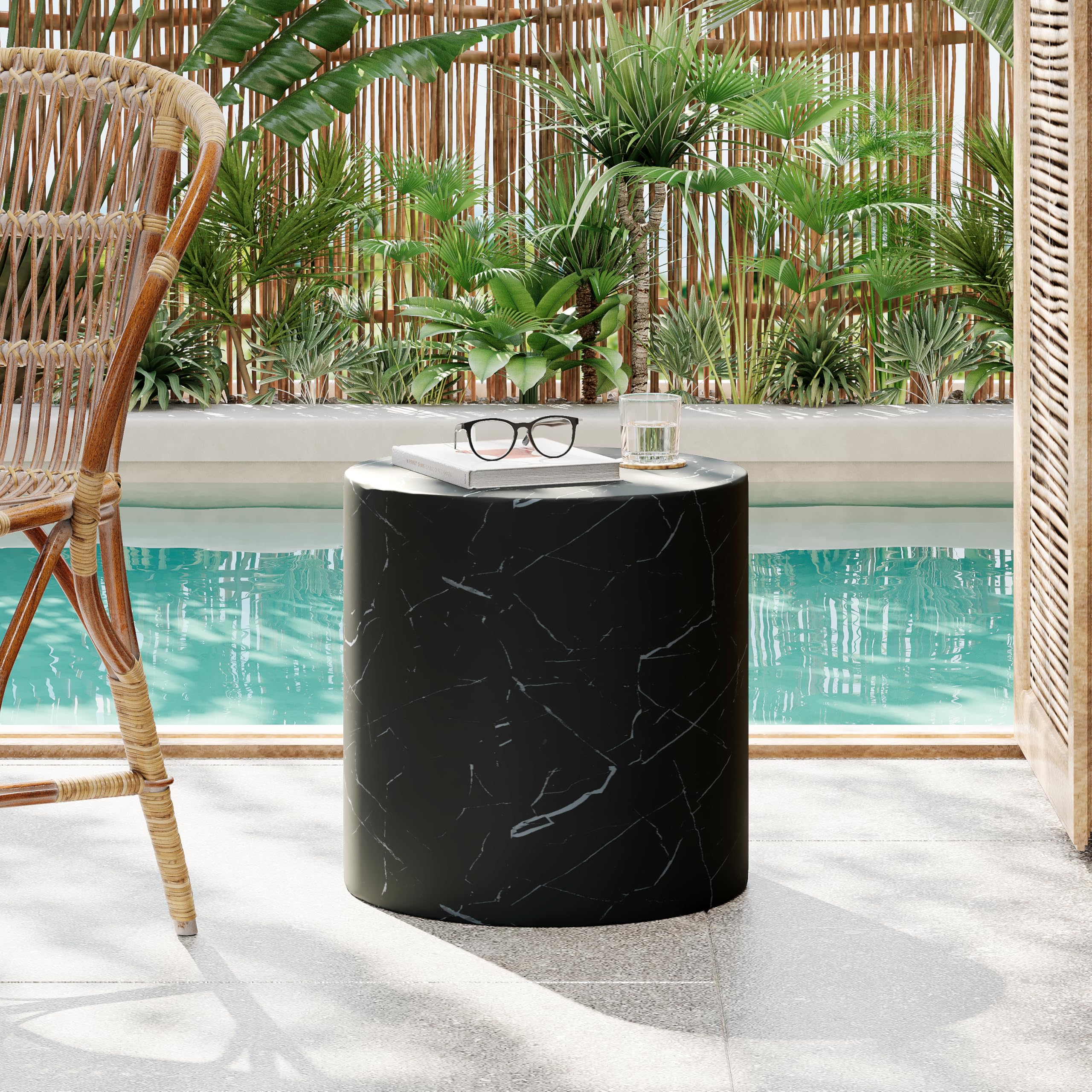 Christopher Knight Home Outdoor Round Side Table,Patio Garden Stool End Coffee Table,Decorative Accent Table for Patio,or Balcon