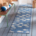 SAFAVIEH Courtyard Collection 67 Square Blue/Beige CY6012 Indoor/ Outdoor Waterproof Easy Cleaning Patio Backyard Mudroom Area 