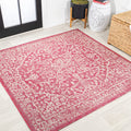 JONATHAN Y SMB104E-5SQ Malta Bohemian Medallion Textured Weave Indoor Outdoor Area Rug,Coastal,Traditional,Transitional Easy Cle