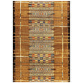 Liora Manne Marina Low Profile Durable Indoor/Outdoor Woven Rug- Tribal Stripe Gold 710 x 910
