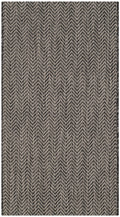 SAFAVIEH Courtyard Collection Accent Rug - 23 x 5, Black & Beige, Non-Shedding & Easy Care, Indoor/Outdoor & Washable-Ideal fo