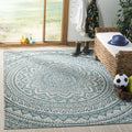 SAFAVIEH Courtyard Collection 27 x 5 Light Grey / Teal CY8734 Indoor/ Outdoor Waterproof Easy Cleaning Patio Backyard Mudroom 