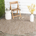 SAFAVIEH Courtyard Collection 71 Round Natural/Black CY8521 Indoor/ Outside Waterproof Easy cleansingPatio Backyard Mudroom Are