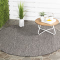Safavieh Courtyard Collection Area Rug - 10 Round, Black & Beige, Non-Shedding & Easy Care, Indoor/Outdoor & Washable-Ideal for