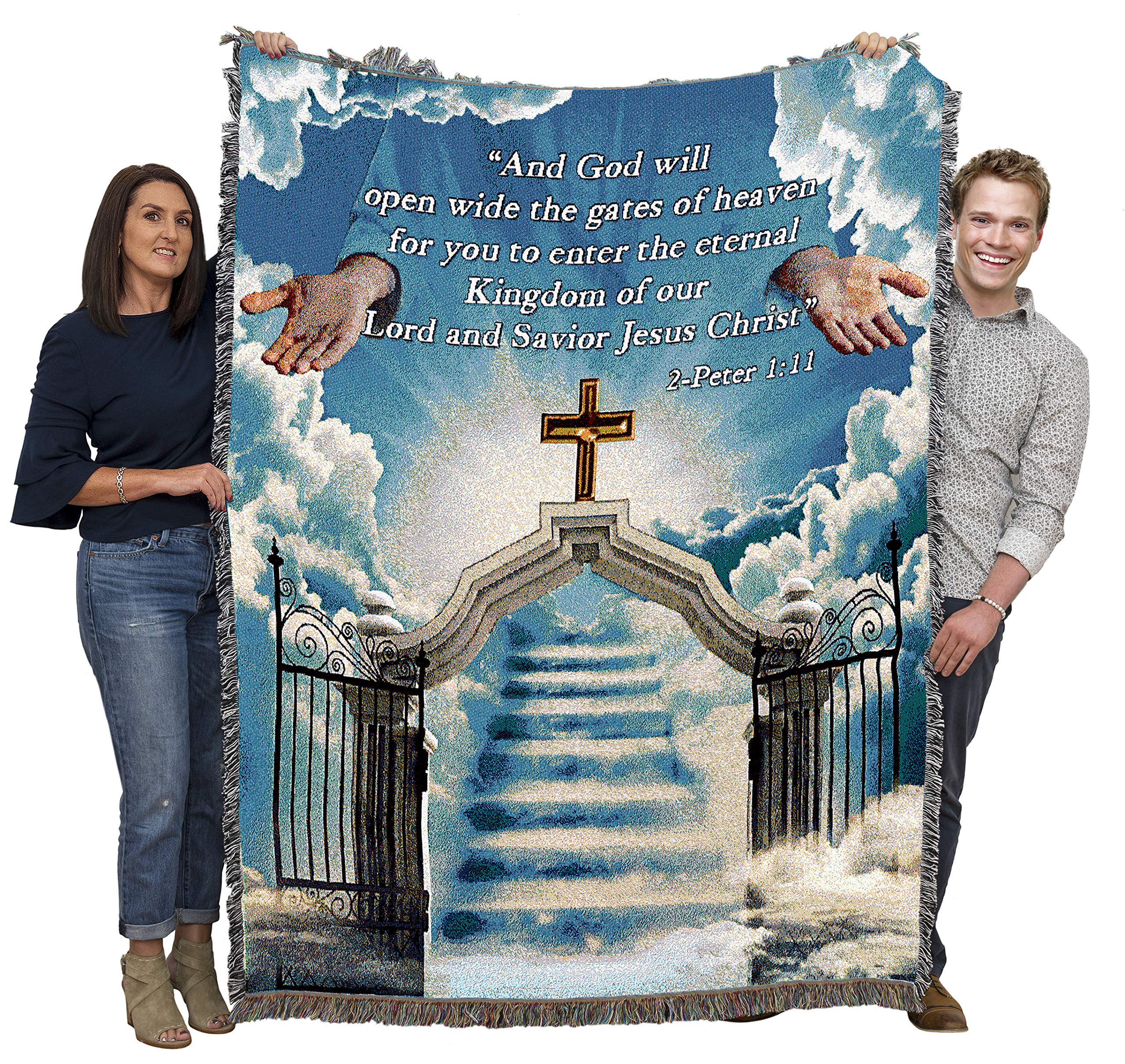 Heavens Gate 1 Blanket - God Will Open Wide The Gates of Heaven - Scriptures 2 Peter 1:11 Blanket - Sympathy Bereavement Gift T