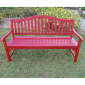 International Caravan Royal Fiji 5-Foot Garden Bench with Table Barn Red