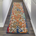 Nourison Aloha Indoor/Outdoor Multicolor 23 x 12 Area Rug, Transitional, French Country, Easy Cleaning, Non Shedding, Bed Room