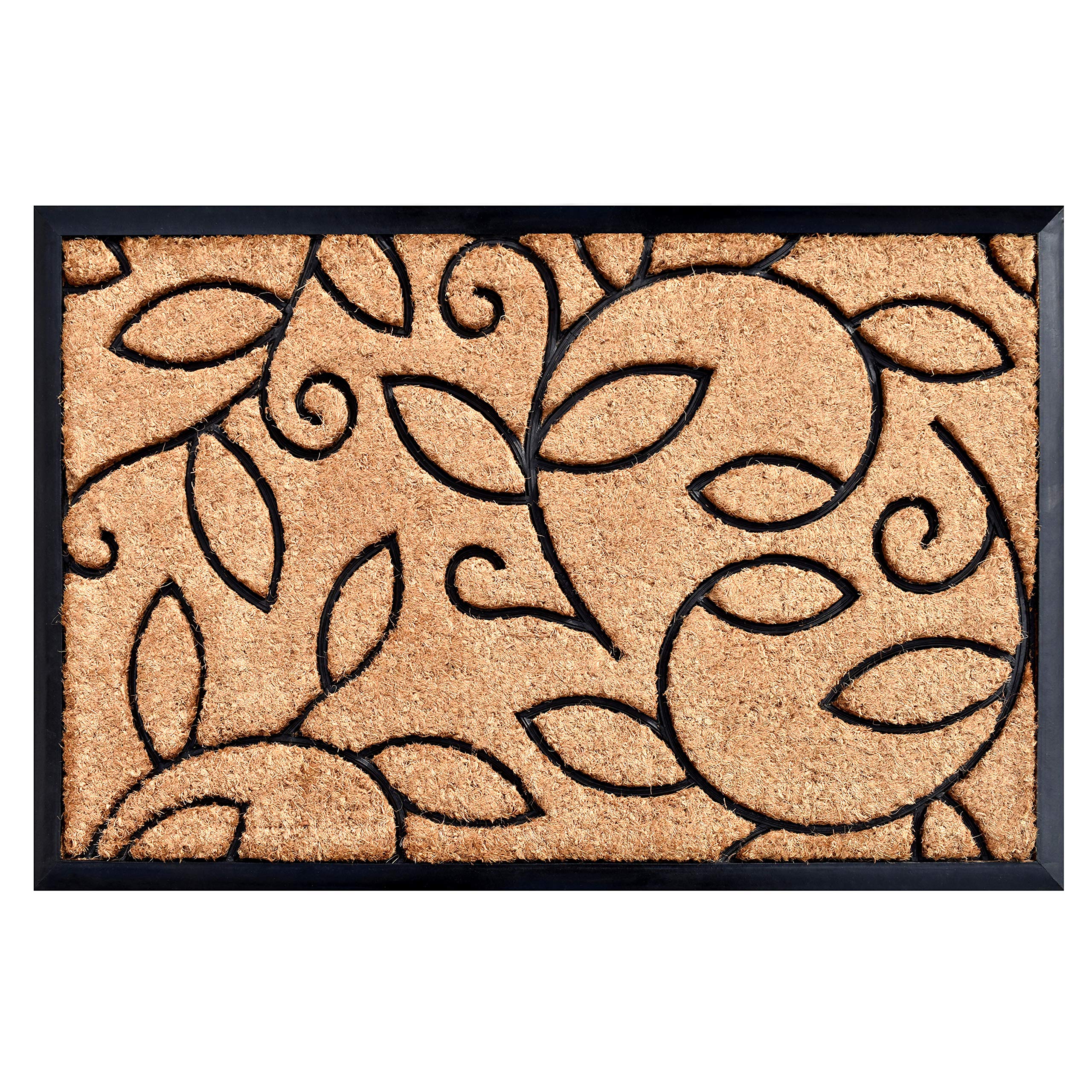 Calloway Mills AZ100132436 Vine Leaves Doormat, 24 x 36, Natural/Black