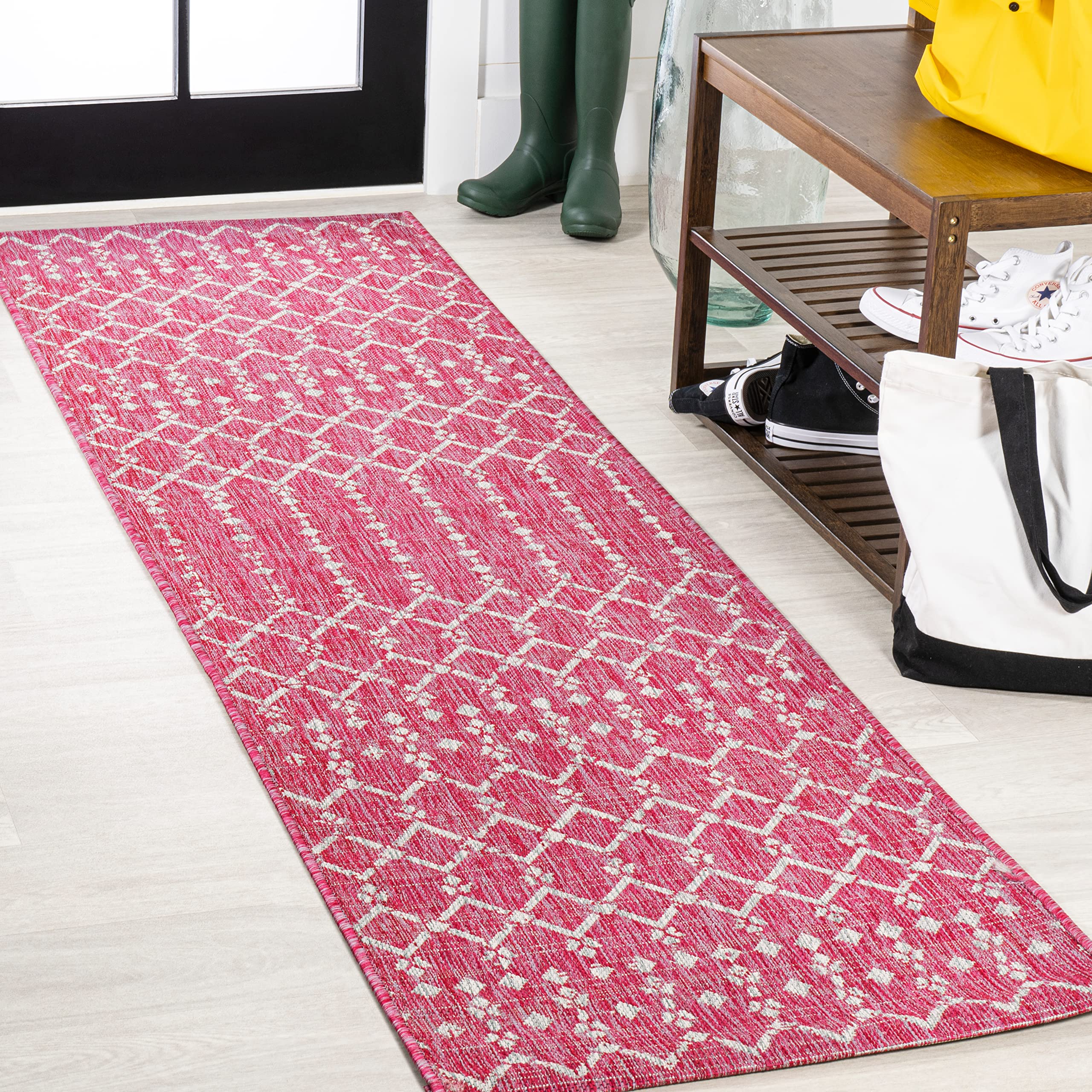 JONATHAN Y SMB108Q-210 Ourika Moroccan Geometric Textured Weave Indoor Outdoor Area Rug, Bohemian, Rustic, Scandinavian Easy Cle