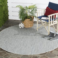 SAFAVIEH Courtyard Collection 9 Round Grey/Navy CY8022 Indoor/ Outdoor Waterproof Easy Cleaning Patio Backyard Mudroom Area Rug