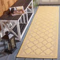SAFAVIEH Courtyard Collection 23 x 8 Gold/Beige CY6918 Trellis Indoor/ Outside Waterproof Easy cleansingPatio Backyard Mudroom