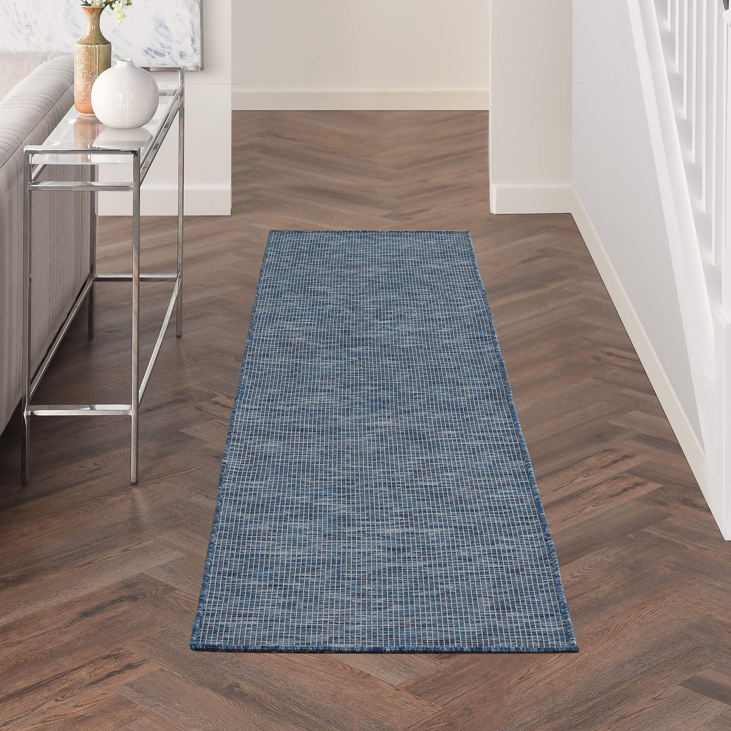 Nourison Home Positano 8 Runner Navy Blue Fabric Modern Area Rug (8 Runner)
