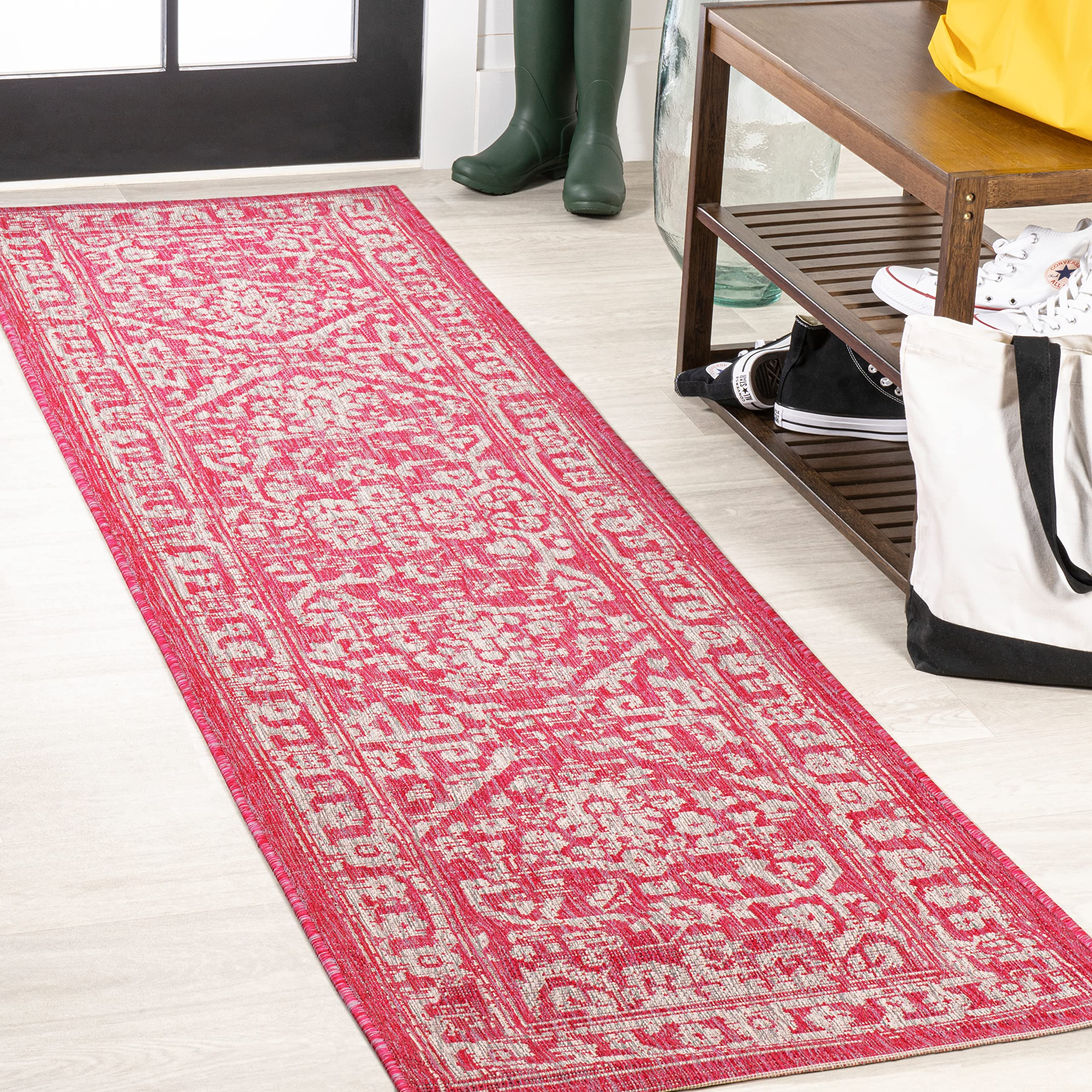 JONATHAN Y SMB104E-210 Malta Bohemian Medallion Textured Weave Indoor Outdoor Area Rug, Coastal,Traditional,Transitional Easy Cl