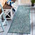 SAFAVIEH Courtyard Collection 23 x 8 Turquoise CY8680 Indoor/ Outdoor Waterproof Easy Cleaning Patio Backyard Runner Rug
