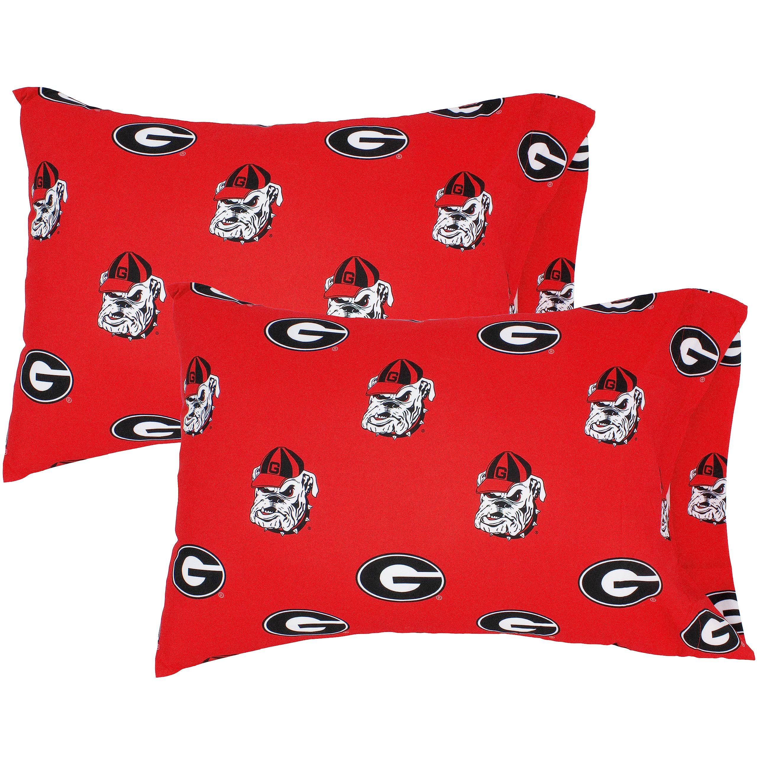 College Covers Everything Comfy Georgia Bulldogs Pillowcase Pair, King, 20 x 40, Includes 2 King Pillowcases