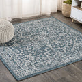 JONATHAN Y SMB104B-5SQ Malta Bohemian Medallion Textured Weave Indoor Outdoor Area Rug, Coastal,Traditional,Transitional Easy Cl
