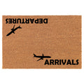 MIP Brand Doormat Natural Coco Coir Door Mat Arrivals Departures Funny Pilot Flight Attendant (30 inch x 18 inch)