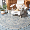 SAFAVIEH Courtyard Collection 53 Round Grey/Navy CY8680 Indoor/ Outdoor Patio Backyard Mudroom Area Rug