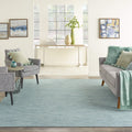 Nourison Home Positano 8 Runner Aqua Fabric Modern Area Rug (8 Runner)