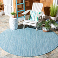 SAFAVIEH Courtyard Collection 10 Round Aqua/Grey CY8022 Indoor/Outdoor Non-Shedding Easy Cleaning Patio Backyard Porch Deck Mud