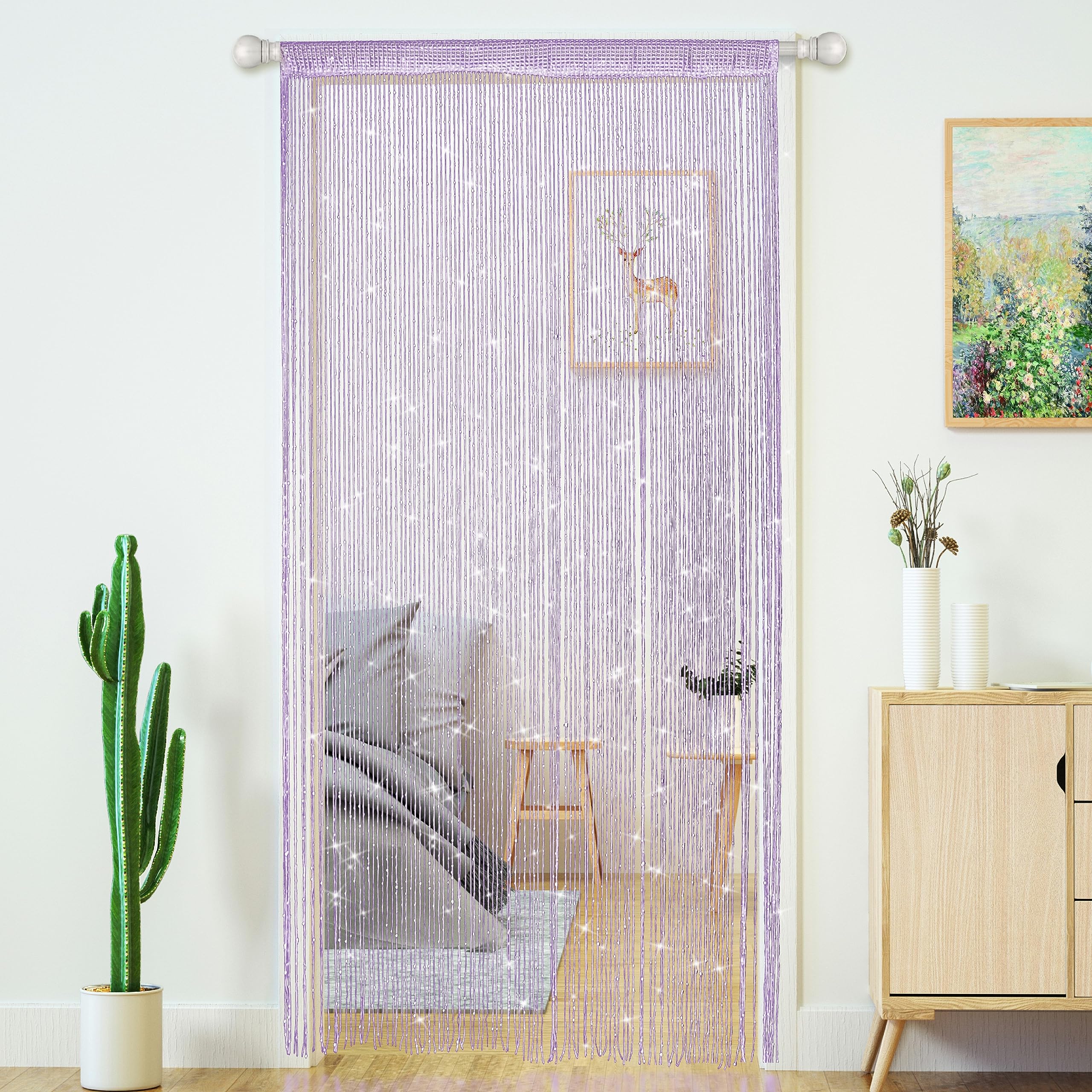 Door String Curtains Living Room Divider,Bedroom Doorway Hanging Hippie Sequin Decor Fringe Curtain Closet Window Wall Panels Ki