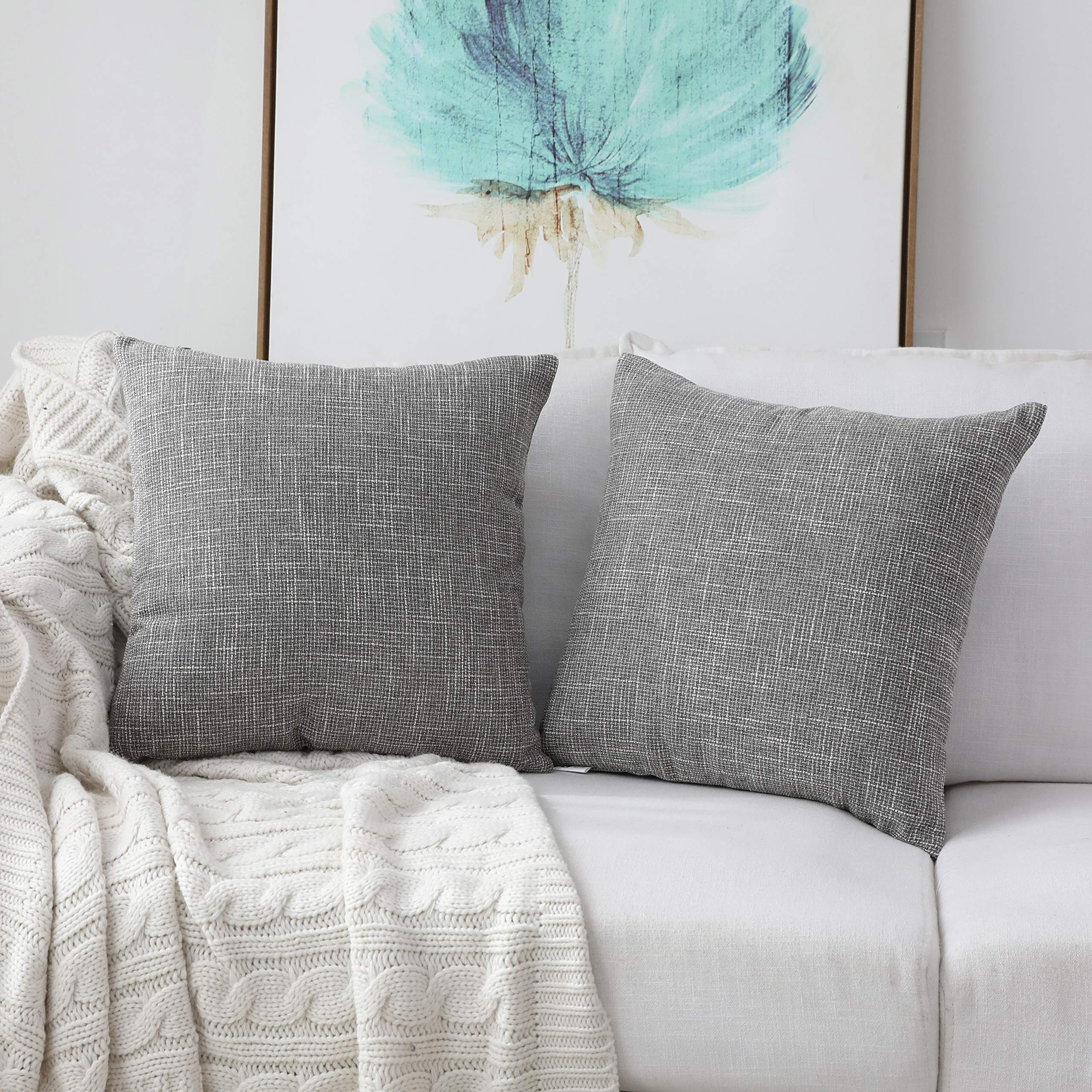 Kevin Textile Decorative Throw Pillow Covers Star Modern Farmhouse Pillowcases Indoor Outdoor, Set of 2, 20 x 20 inches (50x50cm