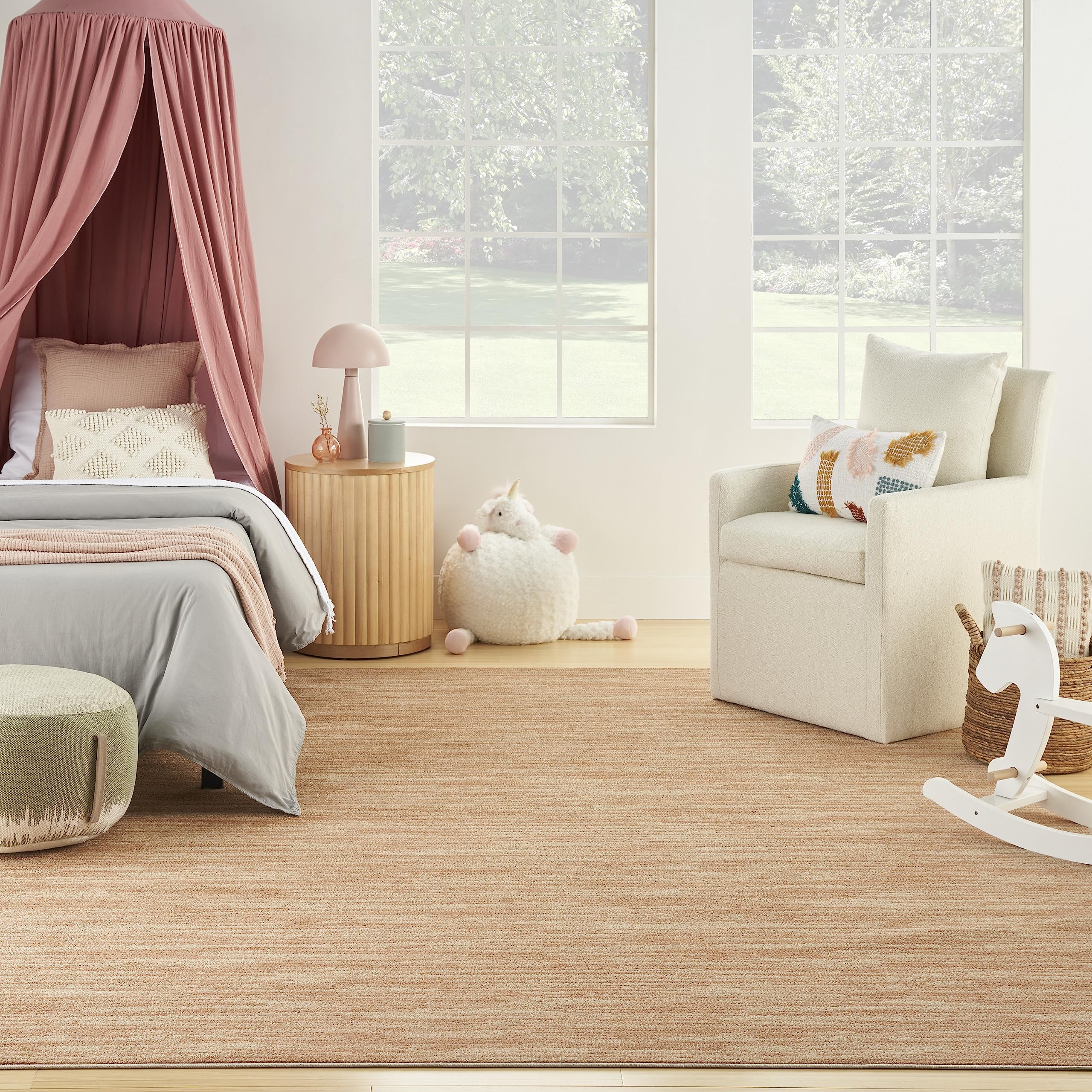 Nourison Essentials Indoor/Outdoor Rust 7 x 10 Area Rug, Easy Cleaning, Non Shedding, Bed Room, Living Room, Dining Room, Back