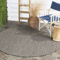 SAFAVIEH Courtyard Collection Area Rug - 4 Round, Black & Beige, Non-Shedding & Easy Care, Indoor/Outdoor & Washable-Ideal for 