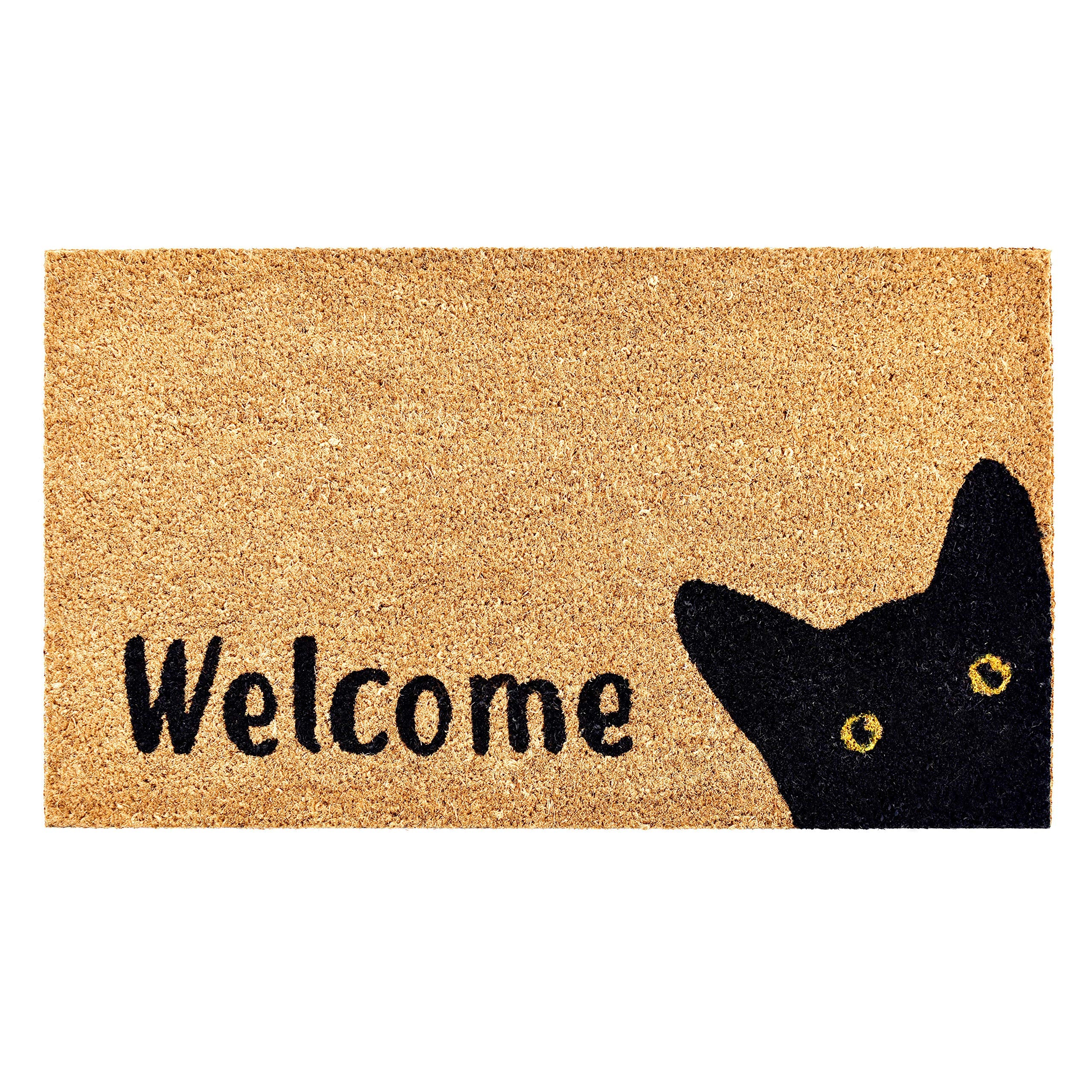 Calloway Mills AZ105001729 Kitty Korner Doormat, 17 x 29, Natural/Black