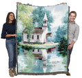 Pure Country Weavers Lakeside Scripture Spanish Blanket by Jack Sorenson - Psalm 122:1- Religious Gift Tapestry Throw Woven from