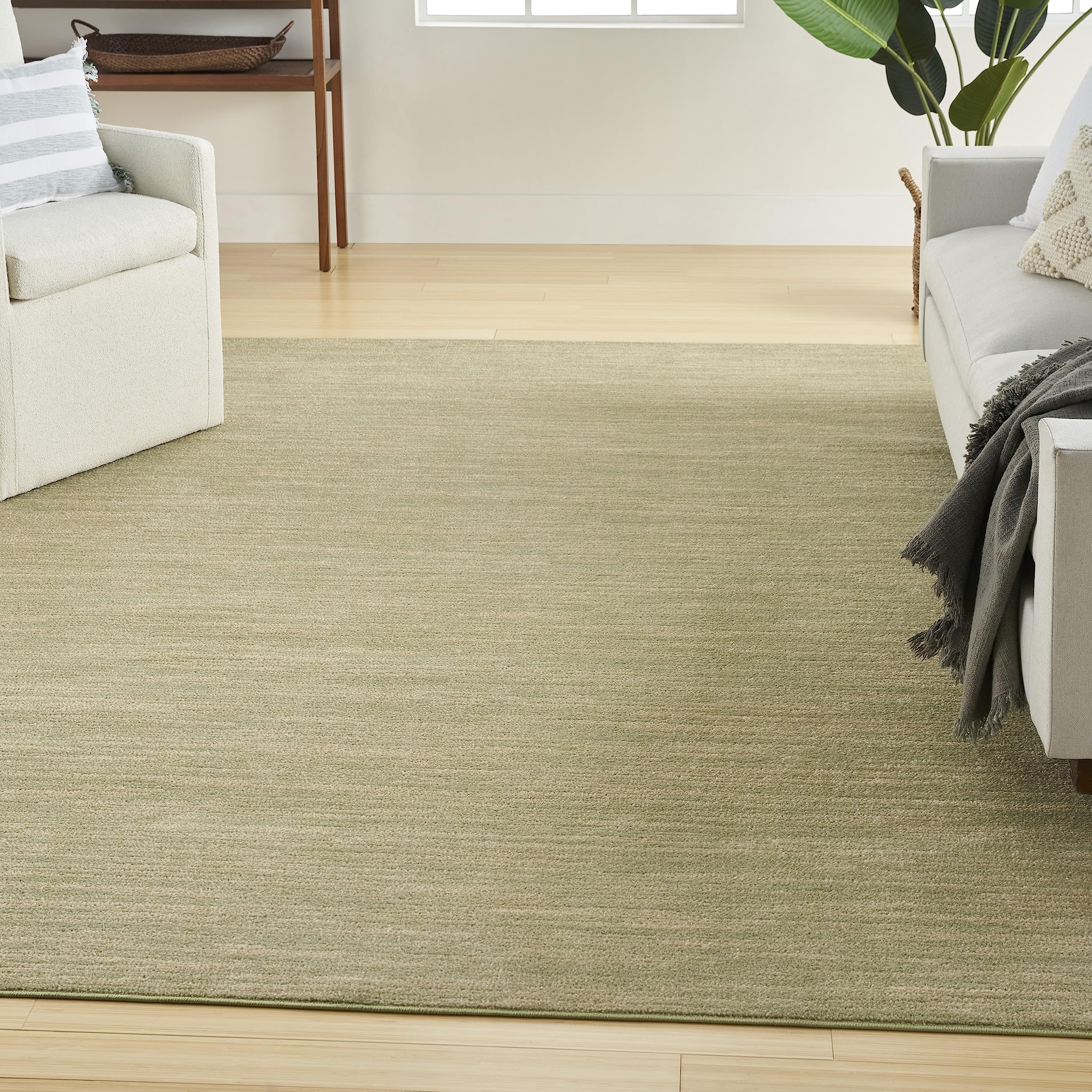 Nourison Essentials Indoor/Outdoor Green Gold 12 x 15 Area Rug, Easy Cleaning, Non Shedding, Bed Room, Living Room, Dining Roo