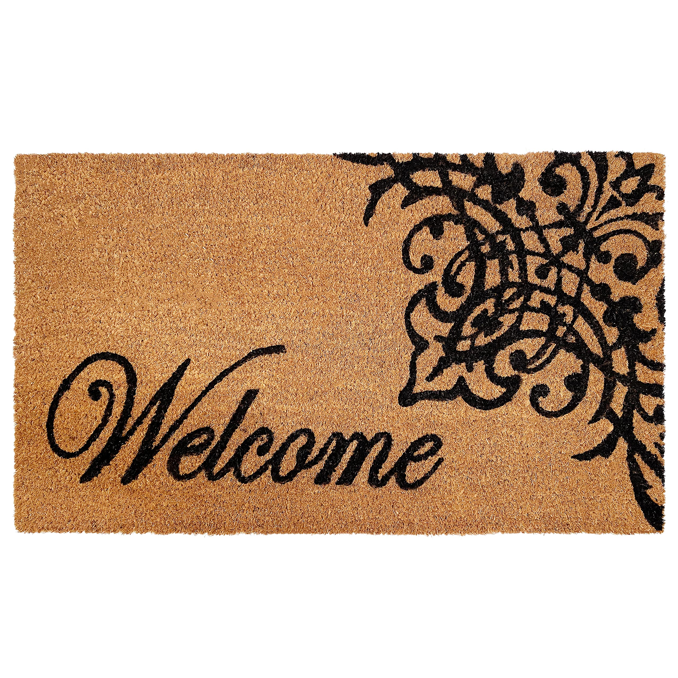 Calloway Mills 121352436 Scroll Welcome Doormat, 24 x 36, Natural/Black