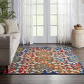 Nourison Aloha Indoor/Outdoor Multicolor 6 x 9 Area Rug, Transitional, French Country, Easy Cleaning, Non Shedding, Bed Room, 