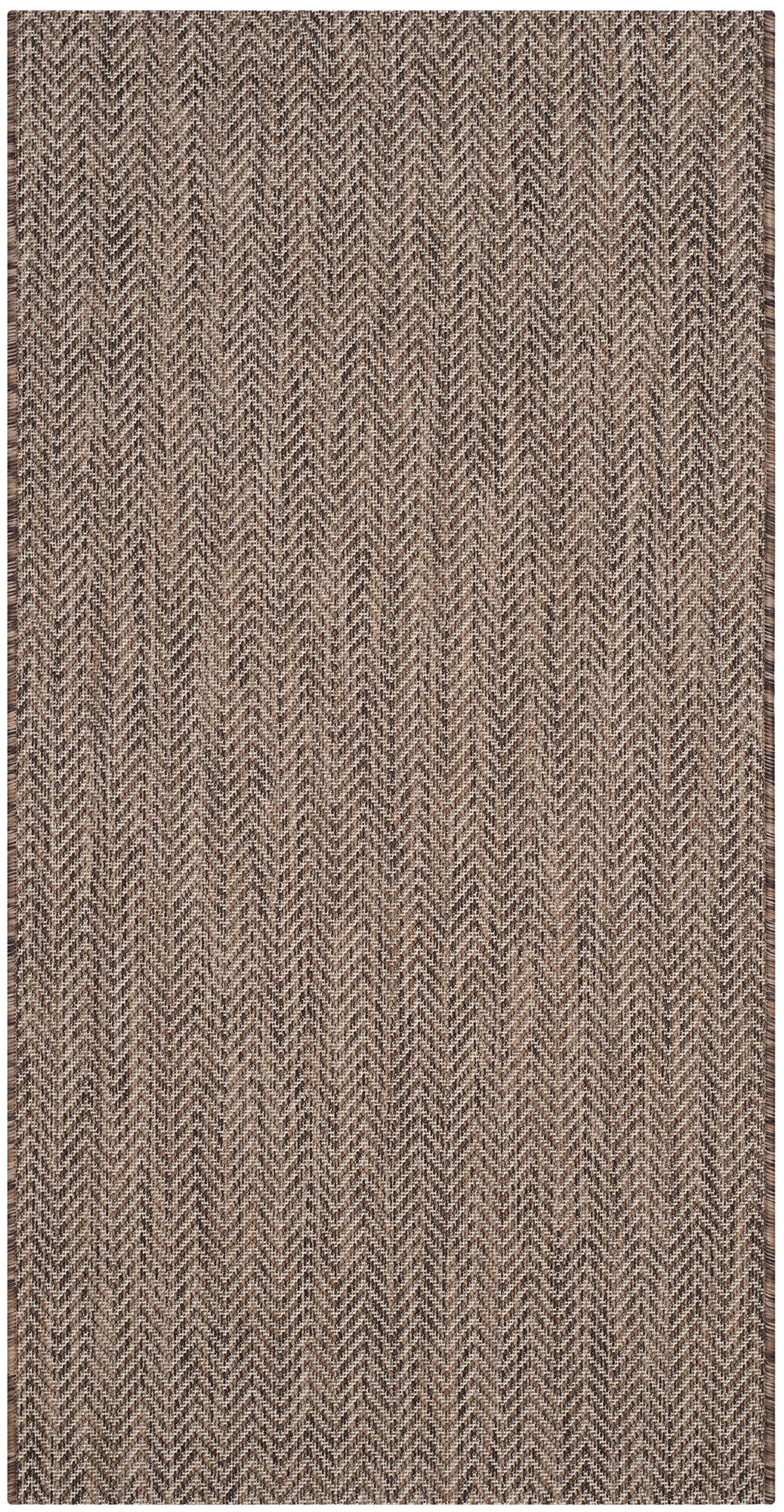 SAFAVIEH Courtyard Collection Accent Rug - 23 x 5, Brown & Beige, Non-Shedding & Easy Care, Indoor/Outdoor & Washable-Ideal fo