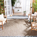 SAFAVIEH Courtyard Collection 9 Square Natural/Black CY8521 Indoor/ Outdoor Waterproof Easy Cleaning Patio Backyard Mudroom Are