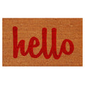 Calloway Mills 100422436NRS Script Hello Doormat, 24 x 36,Natural/Red