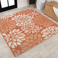 JONATHAN Y SMB110E-5SQ Zinnia Modern Floral Textured Weave Indoor Outdoor Area Rug, Bohemian Coastal Mediterranean Easy Cleaning
