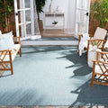 SAFAVIEH Courtyard Collection Area Rug - 71 Square, Aqua & Grey, Non-Shedding & Easy Care, Indoor/Outdoor & Washable-Ideal for 