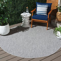 SAFAVIEH Courtyard Collection Area Rug - 10 Round, Grey & Navy, Non-Shedding & Easy Care, Indoor/Outdoor & Washable-Ideal for P