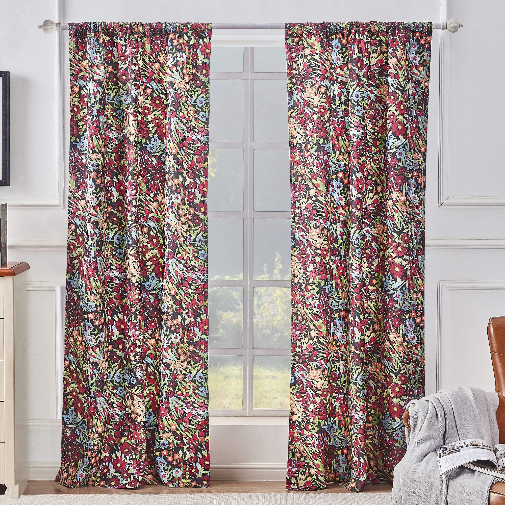 Greenland Home Fashions Barefoot Bungalow Alice Curtain Panel Pair, 84 x 84-inch
